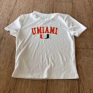 Custom White UMIAMI baby tee small